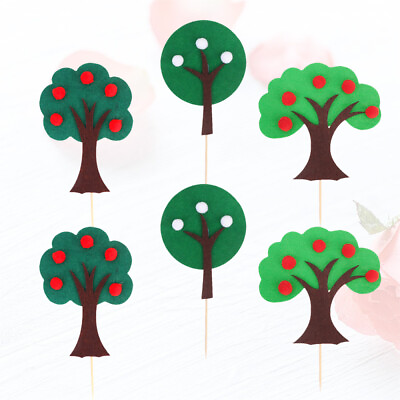 #ad 12 Pcs Woodland Party Supplies Party Fruit Toppers Tree Cupcake Toppers $9.18