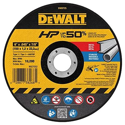 #ad Wheel Cutting Metal .045 Pack 7 8 Dw Thin Cut 25 Cut Off Wheels Dw8062 $4.99
