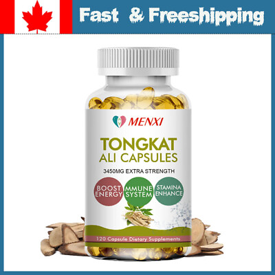 #ad 120 Natural Tongkat Extract Capsules Strong Natural Testosterone Booster 3450mg C $15.03