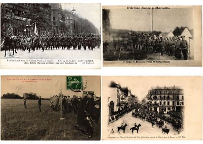 #ad RUSSIAN ARMY IN FRANCE MILITARY 14 Vintage Postcards 5 Trade Cards L6088 $129.00