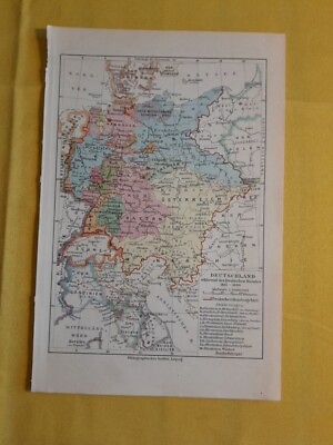 #ad 1925 Germany And Regions Original Vintage Geography Map C10 3 $21.90