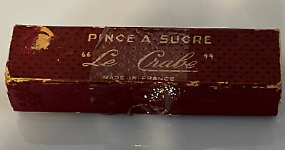 #ad Antique “Le Crabe” Made In France Pince A Sucre With Original Box $30.00