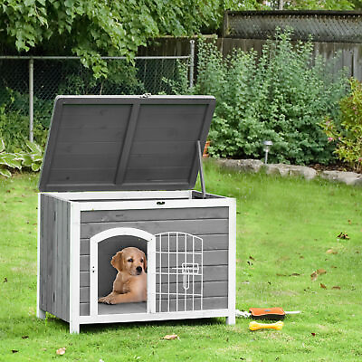 Portable Dog House Indoor Cat Litter Box Enclosure Pet Shelter Solid Wood $79.99