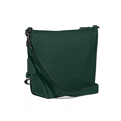 COACH Women#x27;s Polished Pebble Leather Small Dufflette Bag Detachable Strap Green $80.00