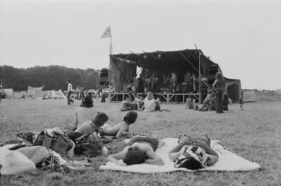 #ad Festivalgoers Relaxing At Stonehenge Free Festival 1978 OLD PHOTO AU $8.50