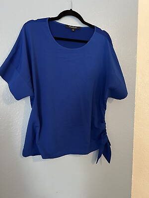 #ad Marc ny Blue Dress Top top Size L. Short Sleeve Round Neck. ￼ $15.00