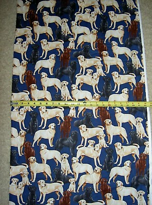 #ad Dog Dogs Labradors Labrador 3240 Navy Timeless Durable Cotton Fabric 63quot; END $16.60