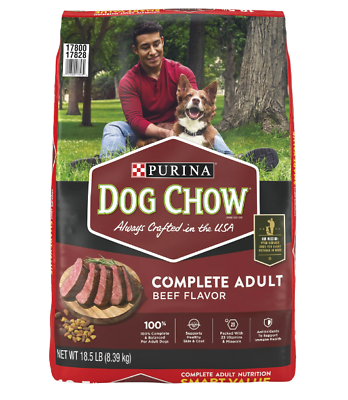 Purina Dog Chow Real Beef Flavor Dry Dog Food 18.5 lb Bag NEW $21.79