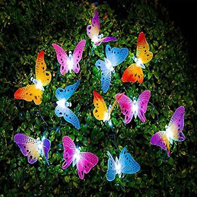 #ad Butterfly Solar String Lights Outdoor 12 LED Waterpoof LED Solar Butterfly Ligh $13.85