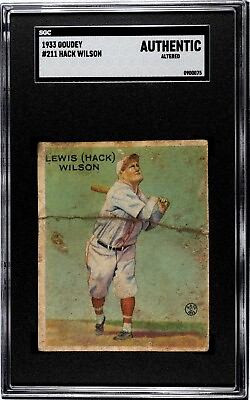 #ad 1933 Goudey #211 Hack Wilson SGC Authentic Altered $249.99