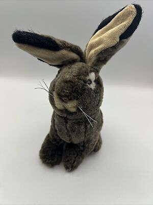 #ad Wild Republic Gray Realistic Plush Rabbit Stuffed Animal Vtg $11.11
