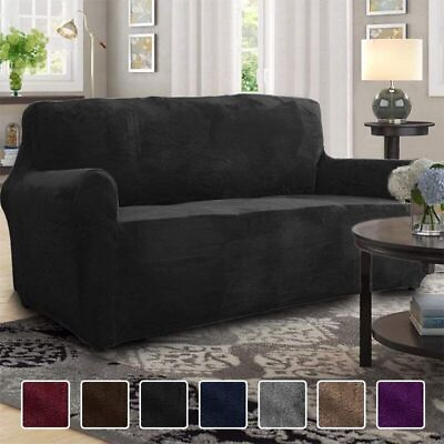 #ad Velvet Plush Sofa Cover Couch Cover Stretch Case Sofa Slipcover 1 2 3 4 Seater $45.67