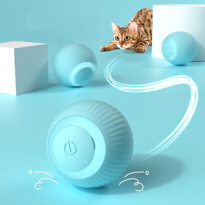 #ad Interactive Cat Toy Automatic Rolling Ball Electric Cat Toys Kitten LED Ball $9.99