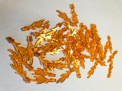 #ad NEW 50 Pieces LEGO Trans Neon Orange Flame Fire Torch Candle 28618 $3.99