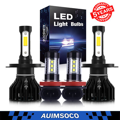 #ad 4pc LED Headlight High Low Fog Light Bulbs Combo Kit For Toyota Tundra 2014 2020 $49.99