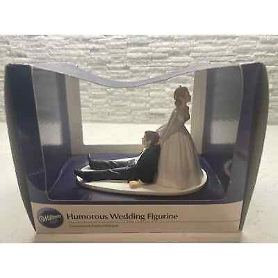 #ad Wilton Humorous Bride Dragging Groom Cake Topper Reception $19.99