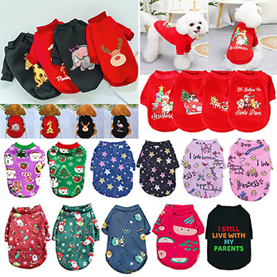 Christmas Pet Cat Puppy Dog Clothes Sweater Hoodie Coat Vest Shirt Warm Clothing $3.64