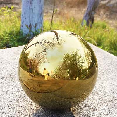 #ad Stainless Steel Reflective Ball Floating Pond Balls Outdoor Garden Decor $16.98