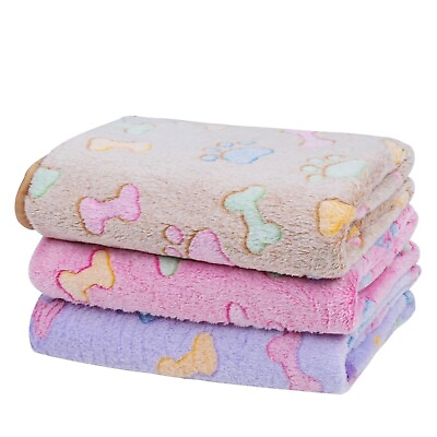 #ad Dono 1 Pack 3 Dog Blanket Soft Fluffy Fleece Blanket for Small Medium and La... $29.03