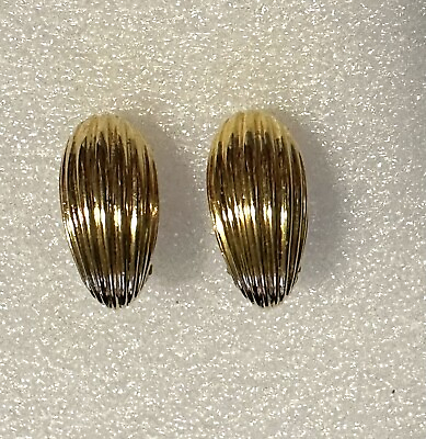 #ad Vintage Joseph Mazer Gold Clip On Earrings $18.00