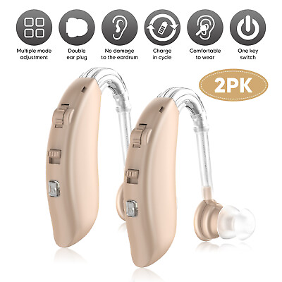 #ad Digital Hearing Aid Severe Loss Rechargeable Invisible BTE Ear Aids High Power $28.89