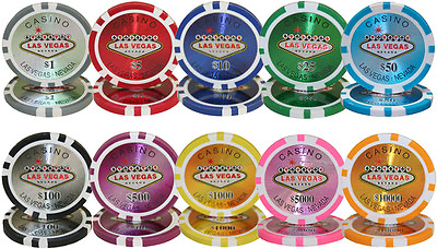 #ad New Bulk Lot of 200 Las Vegas Poker Chips Pick Denominations $42.99