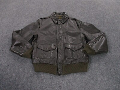 #ad Vintage Avirex Jacket Adult L 44 Type A 2 Leather USA FlightBomber Airforce Mens $249.95