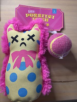 #ad 2pc Bark Purrfect Pitch L Dog Toy Squeak Crinkle Squeaky Tennis Ball $10.00