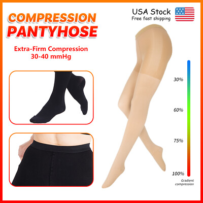 #ad Support Compression Pantyhose Graduated Women Men Varicose Veins Edema Stockings $29.94