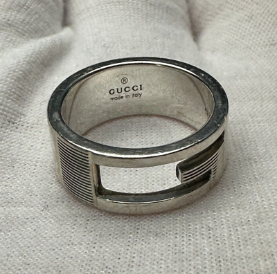 #ad Gucci Sterling Silver 925 Cut Out Ring US Size 6 $75.00