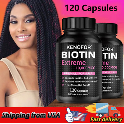 #ad Biotin Hair Growth Healthy Skin Supplement 10000 Mcg 60 Capsules $10.80