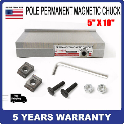 #ad 5x10quot; Fine Pole Magnetic Chuck Machining Workholding Permanent High Precision US $112.80