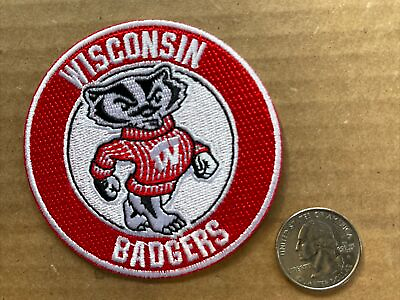 #ad Wisconsin Badgers Vintage Embroidered Iron on Patch Old Stock 3quot; X 3” $6.95
