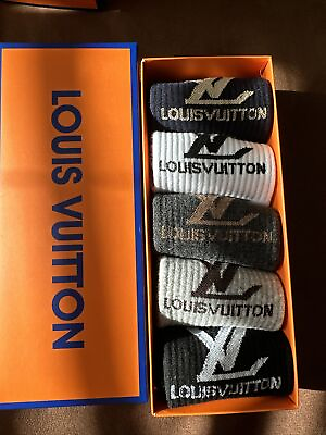 #ad 5x Pack Unisex LV MULTICOLOR SOCKS NEW amp; BOX SIZE 5 11 US FREE SHIPPING $74.95