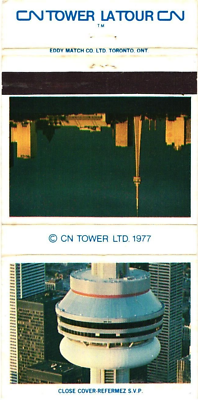 #ad Toronto Ontario Canada CN Tower Free Standing Tower Vintage Matchbook Cover $9.99