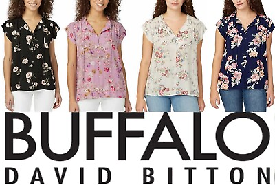 #ad Buffalo David Bitton Women#x27;s Flutter Sleeve Top $12.99