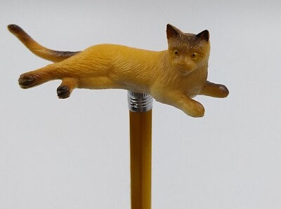 #ad Siamese Cat Kitten Plastic PVC Pencil Topper Laying Down Toy Figure $6.95