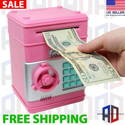 #ad Electronic Piggy Bank ATM Password Money Coin Safe Saving Box For Kids $18.99