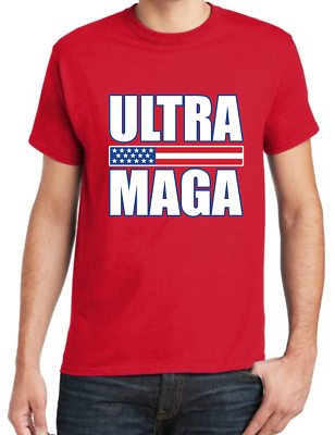 #ad Trump 2024 T shirt Ultra MAGA Mens Red Shirt Trump Rally Gear Pro Donald Trump $14.95