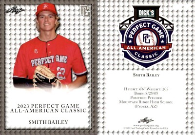 #ad SMITH BAILEY Leaf quot;Perfect Game All American Classicquot; BASEBALL CARD #53 $12.99