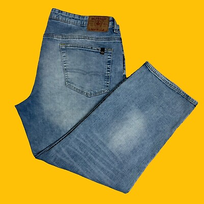 #ad Buffalo David Bitton Mens Size 40x30 Driven Relaxed Straight Jeans Blue Denim $24.98