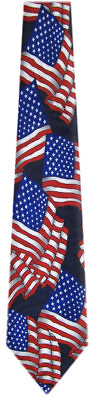 #ad Men#x27;s American Flag Necktie Patriotic Red White And Blue USA Stars amp; Stripes $14.95