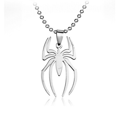 #ad Marvel Super Heroes Stainless Steel Spider Silver Fashion Bendant Necklace $7.53