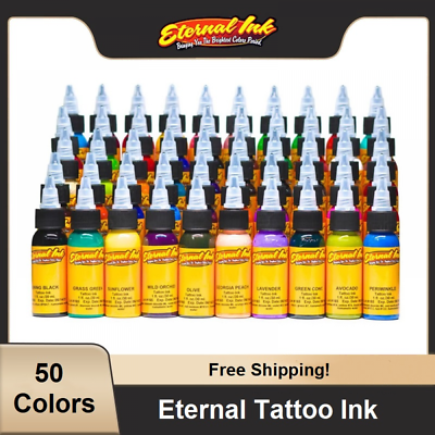 #ad Eternal Tattoo Ink Set 50 Colors Set 1oz 30ml Permanent See Professional US $89.99