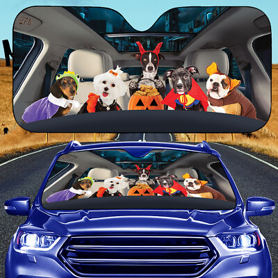 Halloween Dogs Costume Windshield Halloween Car Sunshade 57x27.5 in FBMH280908 $35.34