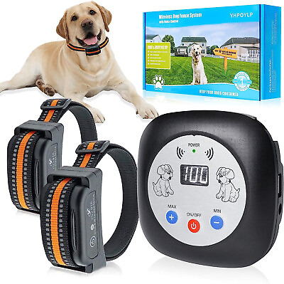 #ad Dog Wireless Fence 2 Pack Pet Electric Containment System Voice Control $79.95