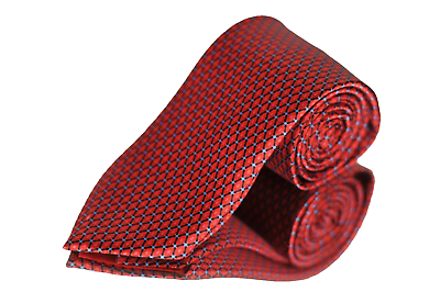 #ad Brioni Men#x27;s Tie Brilliant Red Net amp; Blue Dot Luxury Silk Necktie 60 x 3.25 $99.99