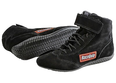 #ad RaceQuip 30300120 Size 12 Mid Top SFI Racing Driving Shoes Black Suede $99.99