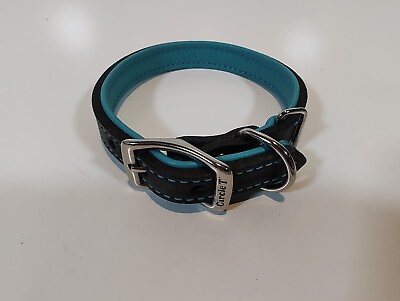 #ad Circle T Coastal Pet Products Premium Dog Collar Black Aqua Teal 16quot; x 3 4quot; NWOT $19.90