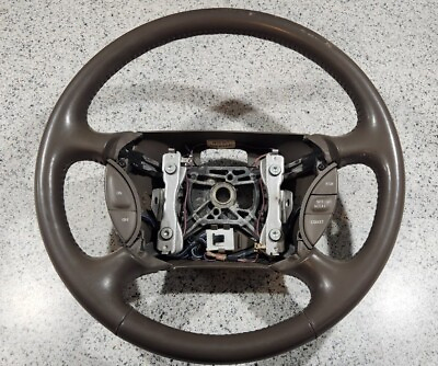 #ad GENUINE Lincoln Brown Leather Steering Wheel w Controls 93 94 95 96 97 98 Mark 8 $55.00